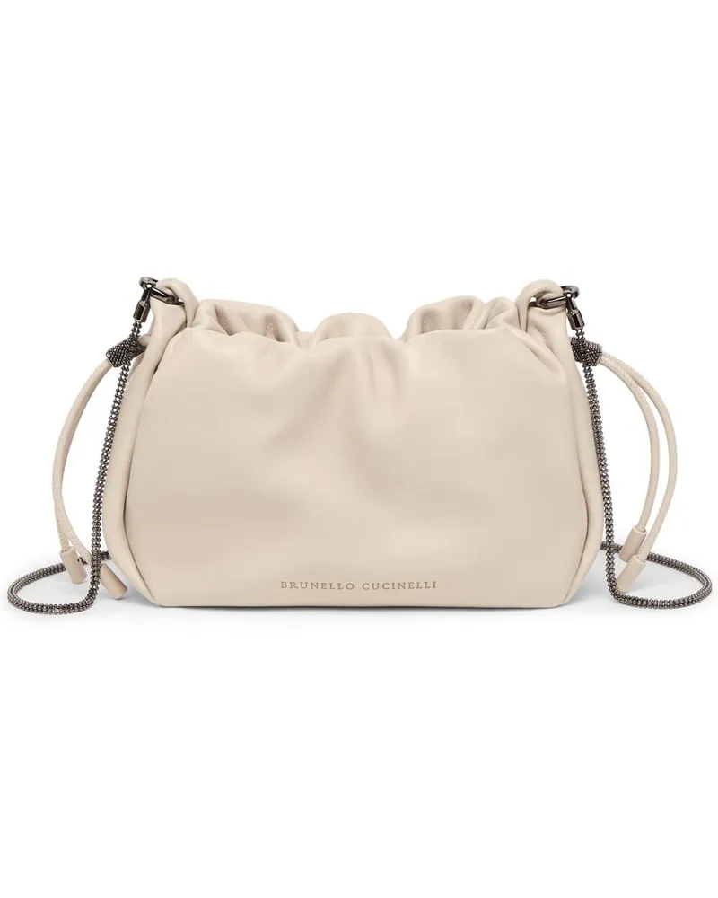 Brunello Cucinelli weicher Lederschale mit Kettenriemen Cream