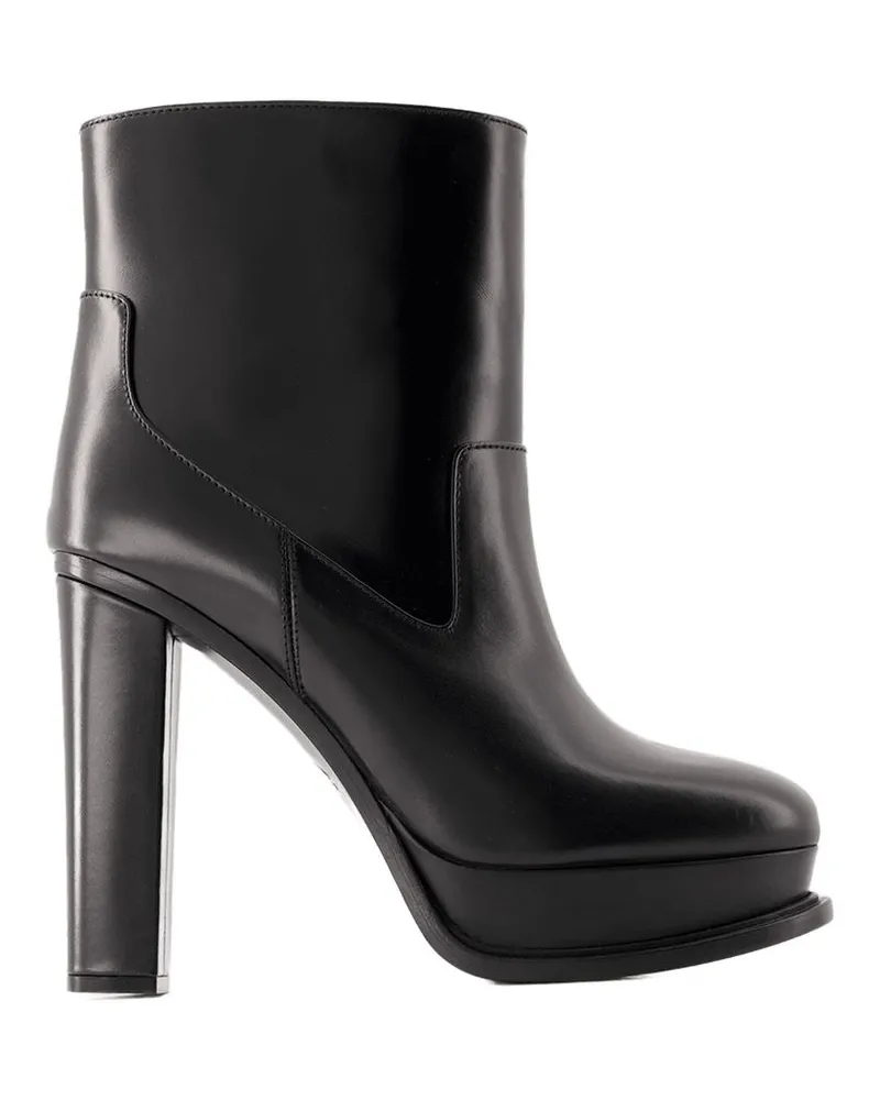 Alexander McQueen 120 mm Knöchelstiefel  Leder schwarz Black