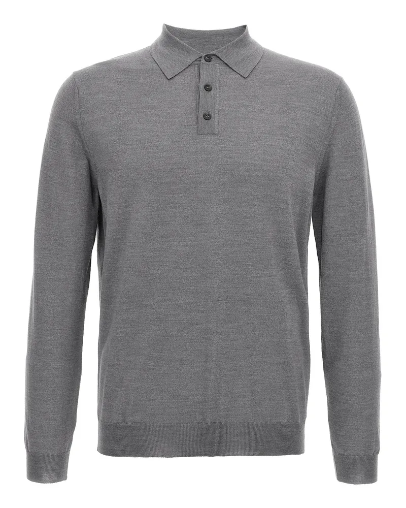 Zanone Virgin Woll Poloshirt Gray