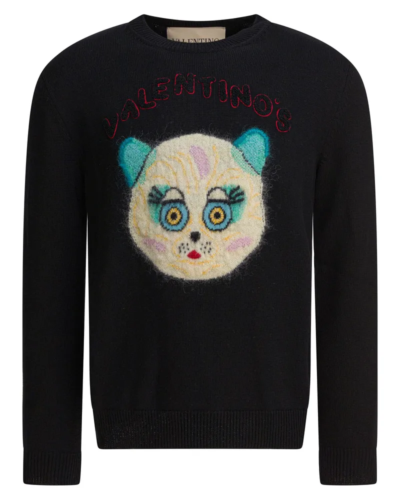Valentino Garavani Le Chat De La Maison“ Rundhalspullover Black