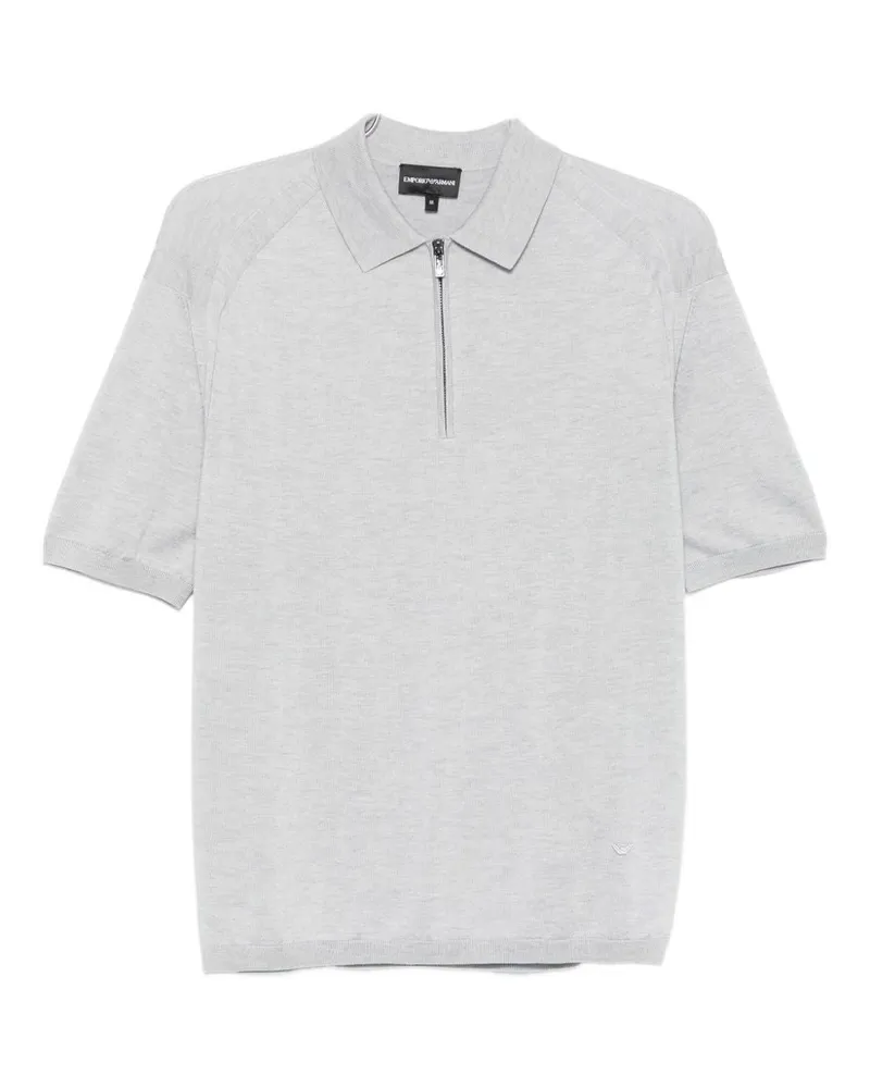 Emporio Armani Wolle Mischpoloshirt Grey
