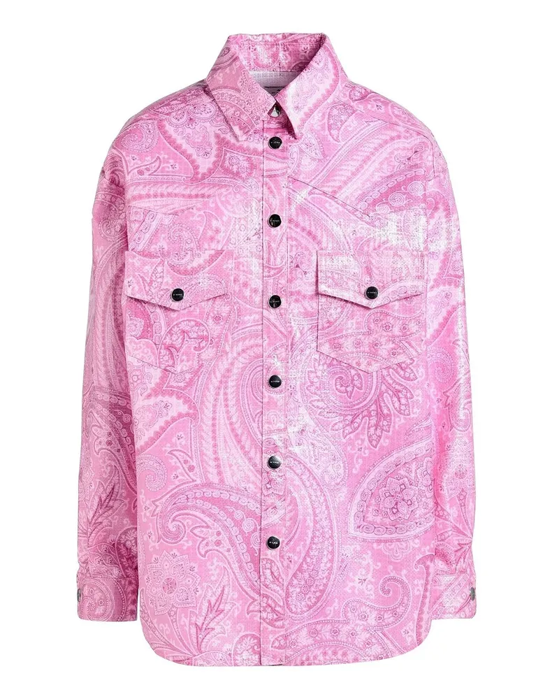 Etro Nylon gedrucktes Hemd Rosa