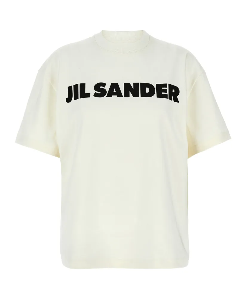 Jil Sander Logo Druck T -Shirt White