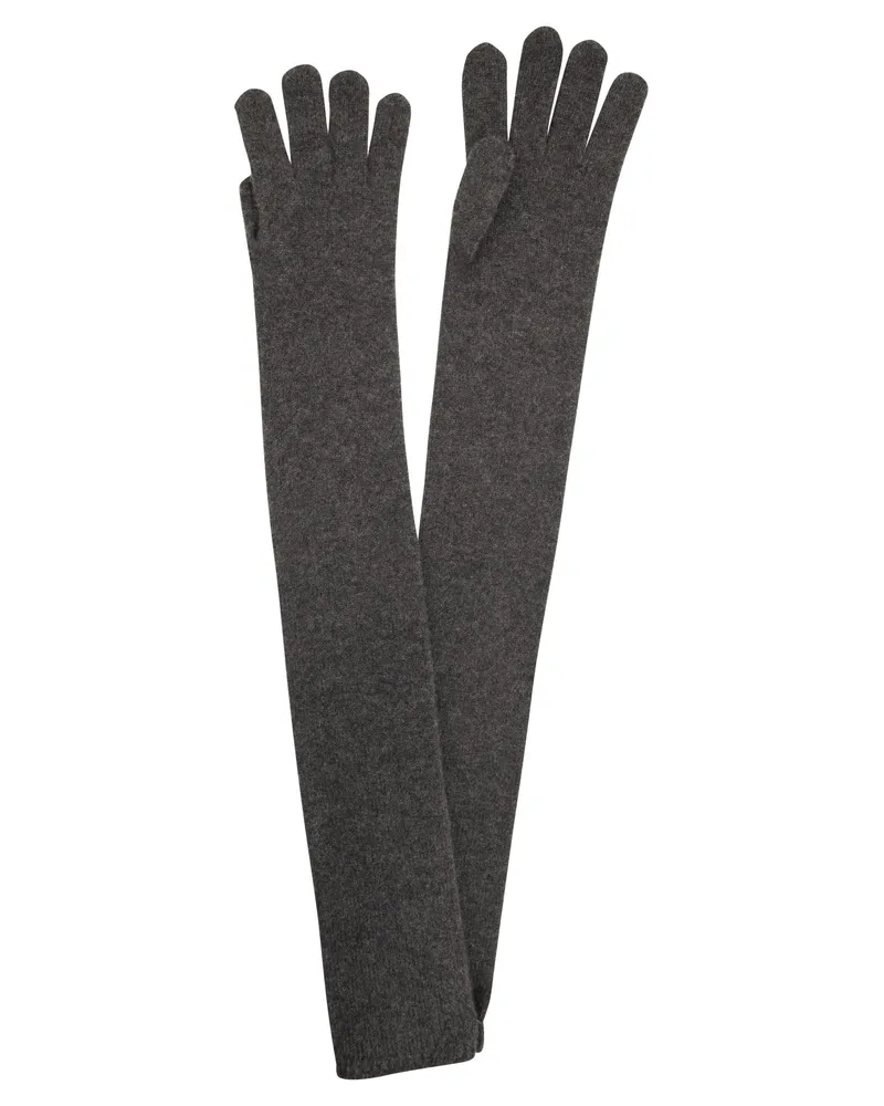 Max Mara Timor Cashmere Long Handschuhe Dunkelgrau