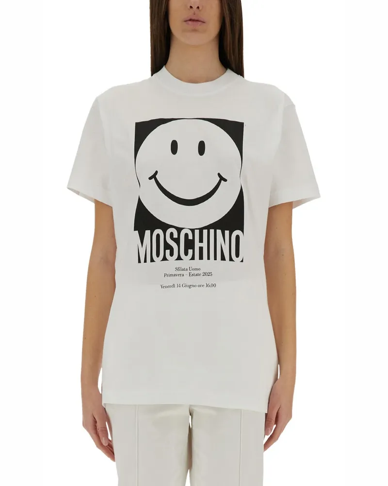 Moschino T -Shirt mit Druck White