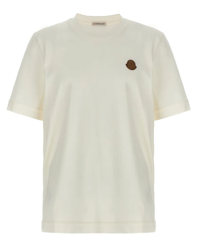 Moncler Logo T -Shirt Beige