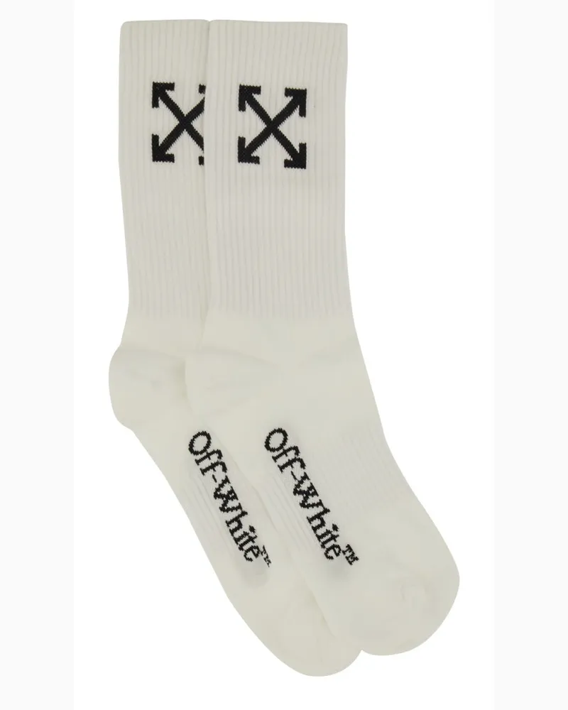 OFF-WHITE Aus weißen mittleren Socken mit "Pfeil" -Mustern White