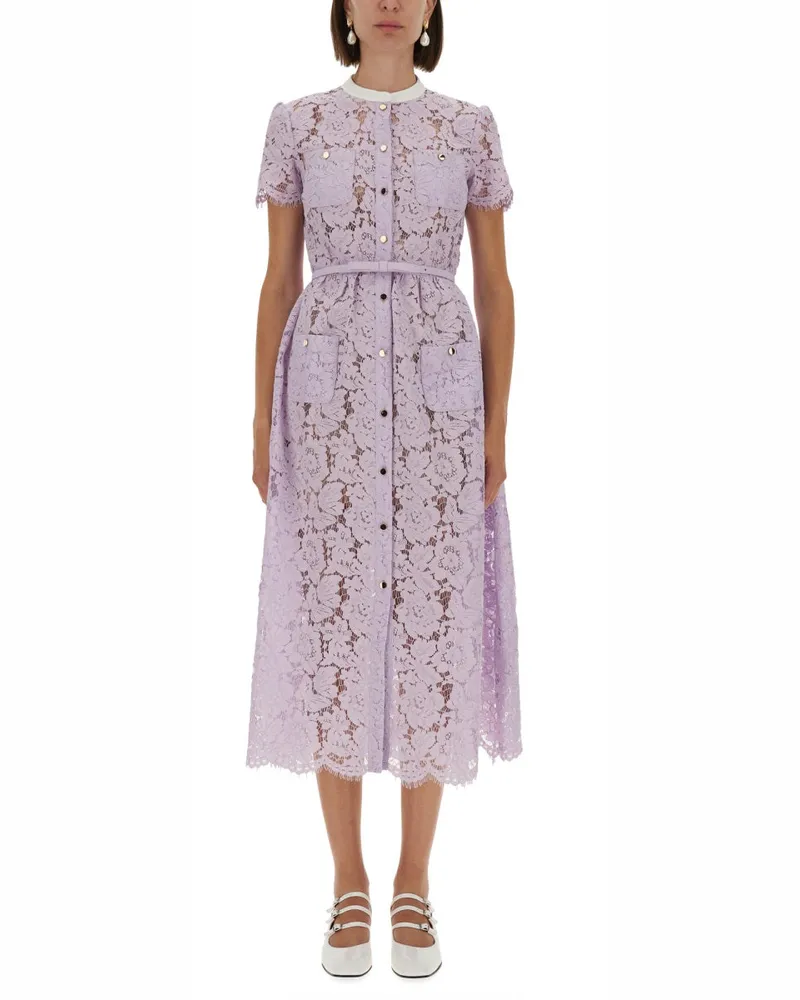 Self-Portrait Self -Portrait -Spitze Midi Kleid Lilac