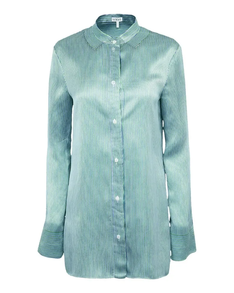Loewe Seidenmischung gestreiftes Hemd Blue