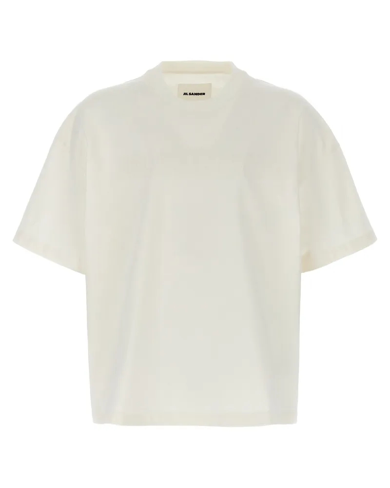 Jil Sander Logo Druck T -Shirt White