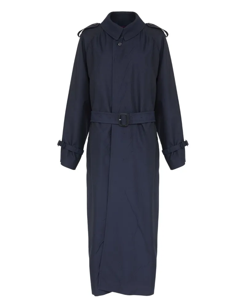 Maison Margiela Wolle Mischung Trenchcoat Blue