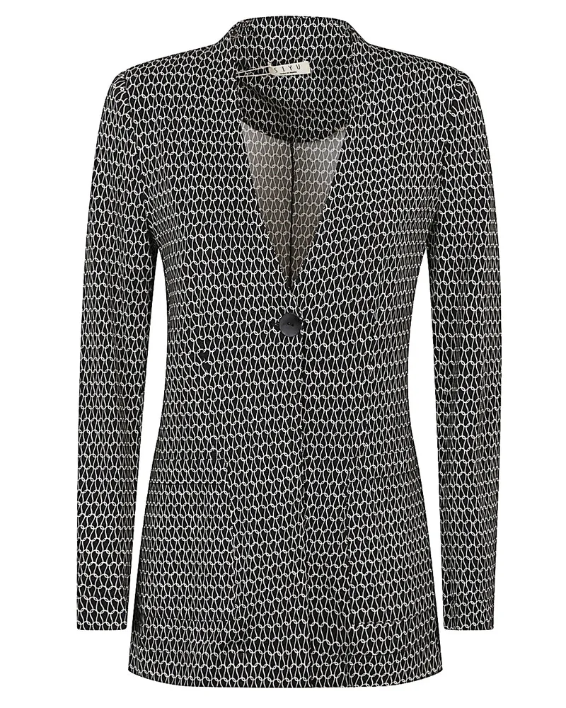 SIYU bedruckte Single Breasted Jacke Black