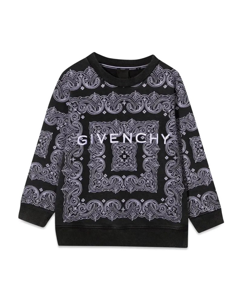Givenchy Crewneck Sweatshirt gemustertes Druck und Logo Black