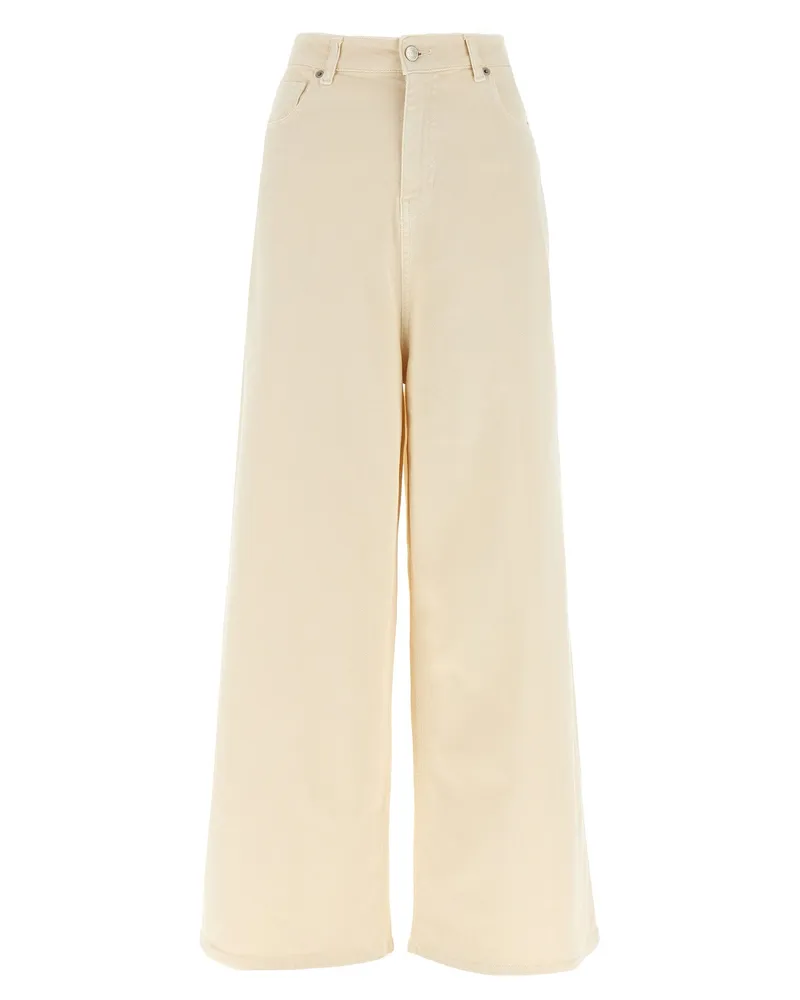 NUDE Nackte Weitbeinjeans Beige