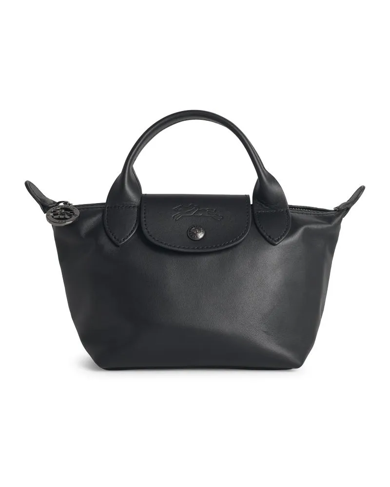 Longchamp Tasche mit schwarzem Lear 'Xs Le Pliage Xtra'-Griff Black