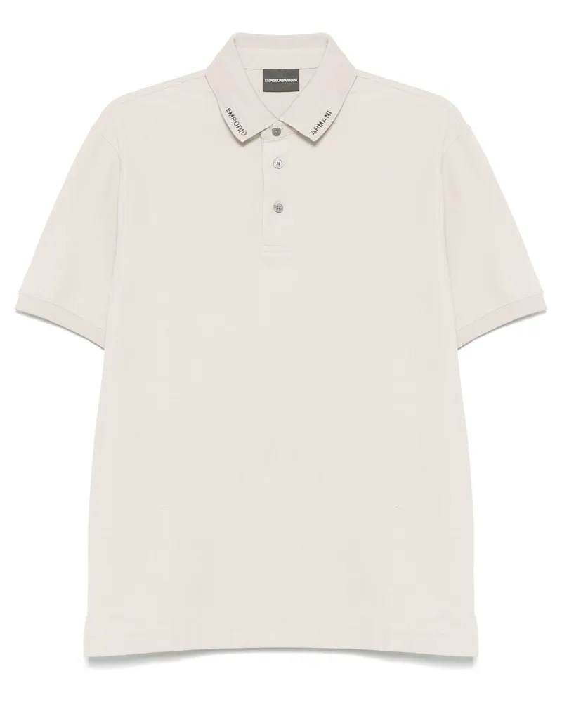Emporio Armani Logo Cotton Polo -Hemd Beige