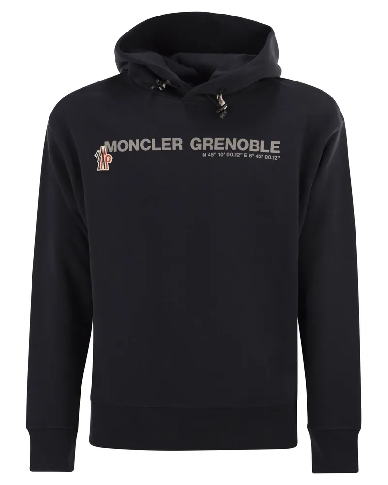Moncler MONCLER GRENBLE LOGOED COUTWOLLE Sweatshirt mit Kapuze Blue