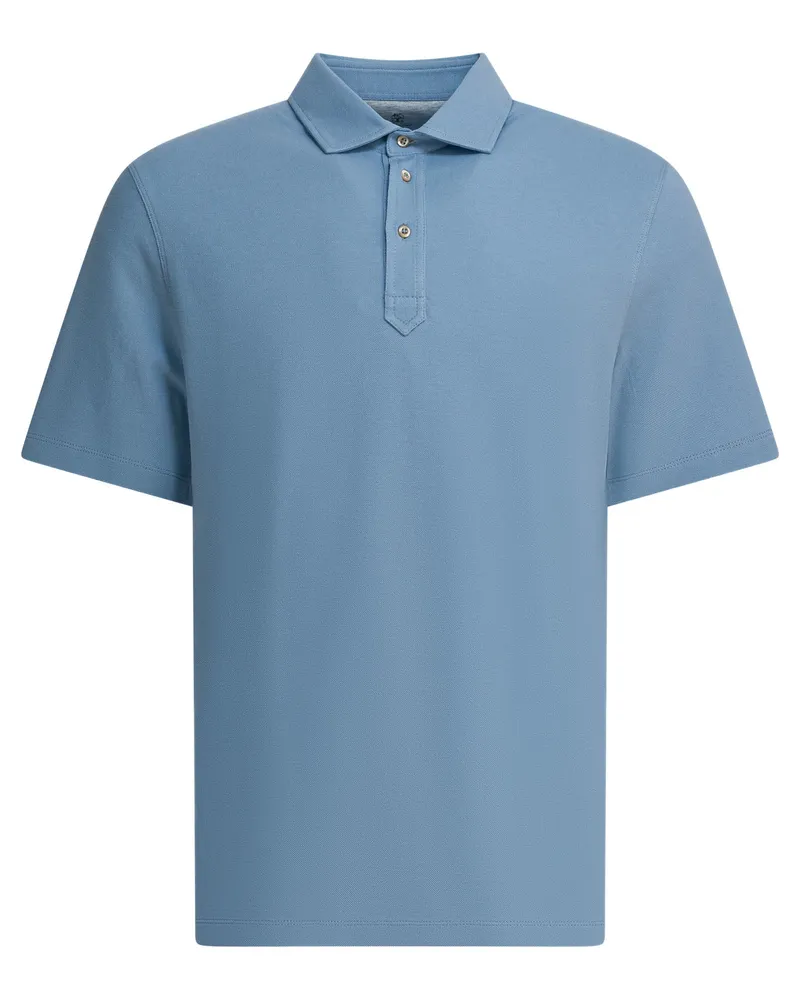 Brunello Cucinelli Kurzärmliges Poloshirt aus Baumwolle von Light