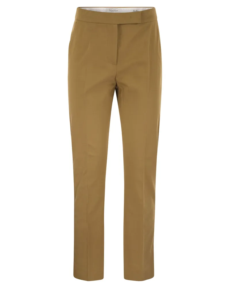 Max Mara Okra Baumwollsatinhose Caramel
