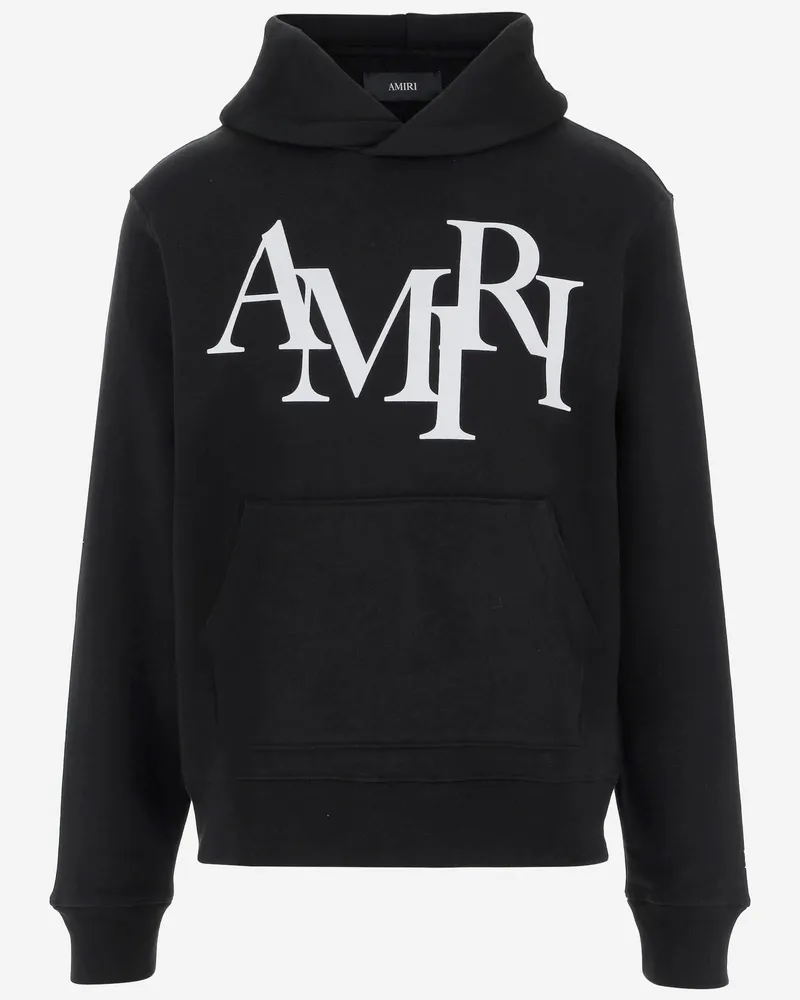 Amiri Cotton Sweatshirt mit Offset -Logo Black