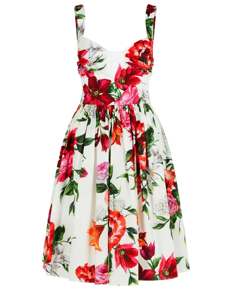 Dolce & Gabbana weiße Baumwollpopelkleid White