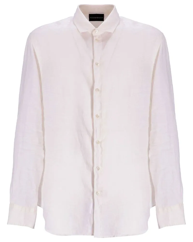 Emporio Armani Leinenhemd White
