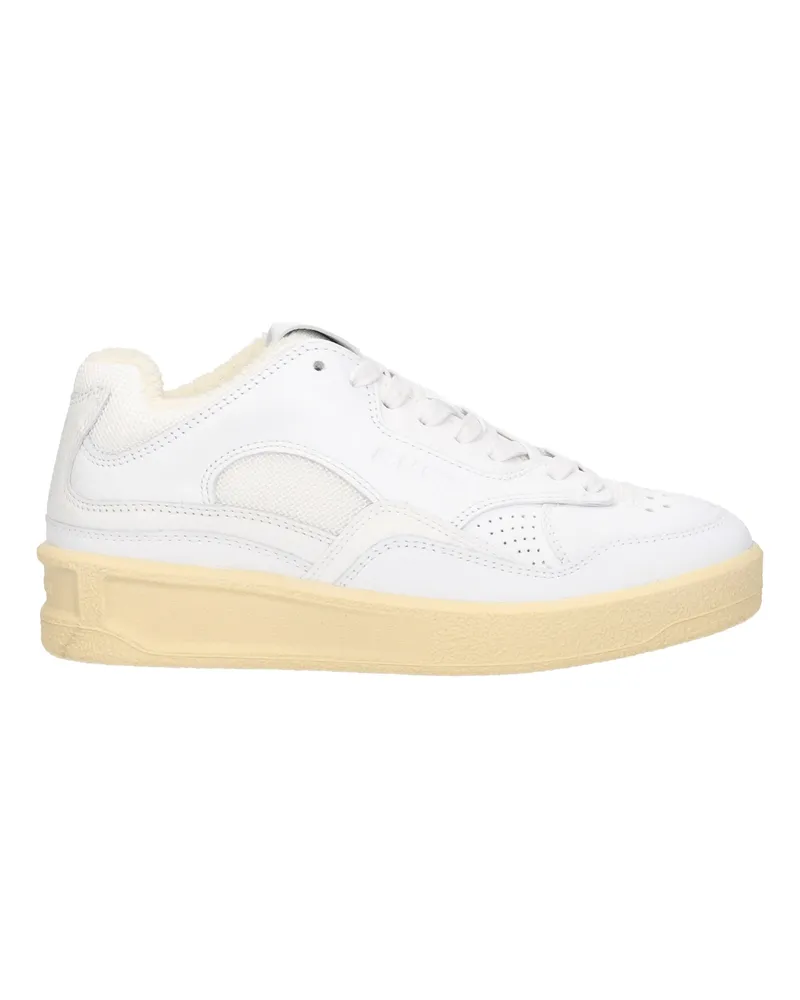 Jil Sander Damens Sneakers Weiß/Ecru-Leder -
