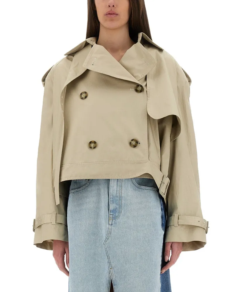 Stella McCartney Stella Mc Cartney Kurzer Trenchcoat mit Gürtel Beige