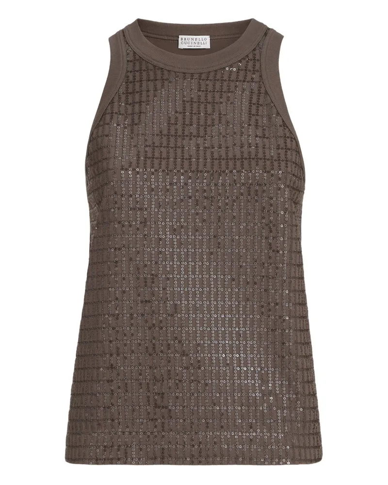 Brunello Cucinelli Baumwoll-Tanktop Brown