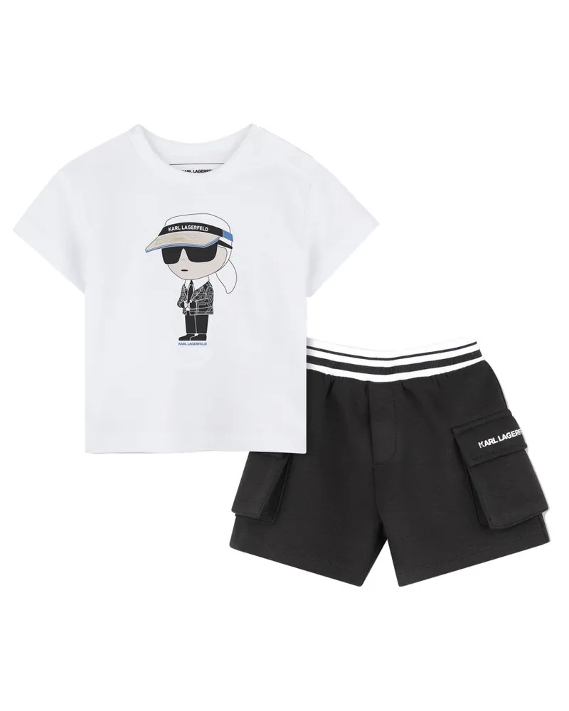Karl Lagerfeld T -Shirt mit Bermuda -Shorts Multicolour