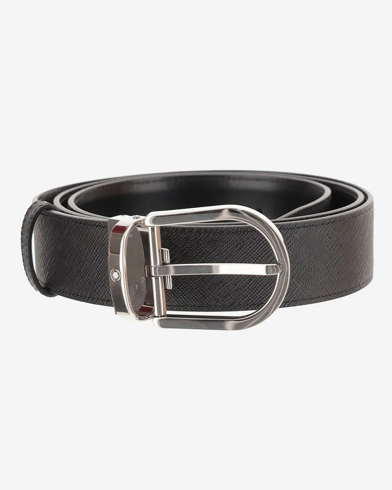 Montblanc Wende-Ledergürtel Black