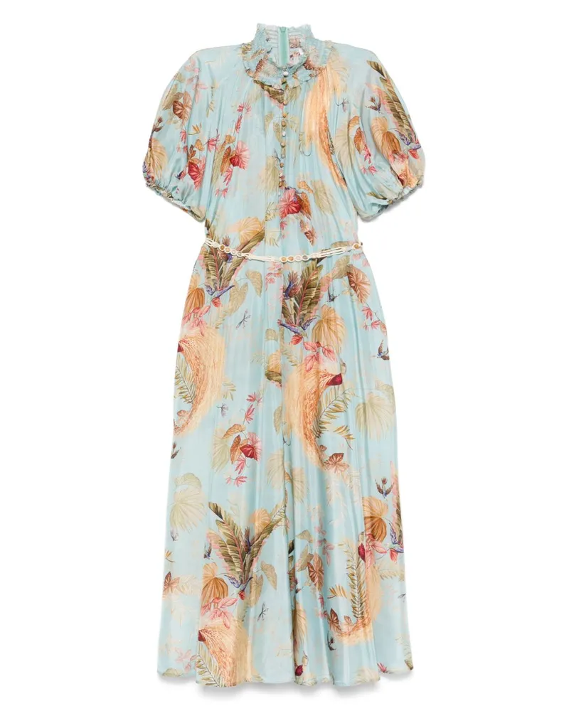 Zimmermann Ascension bedrucktes Seidenkleid Clear