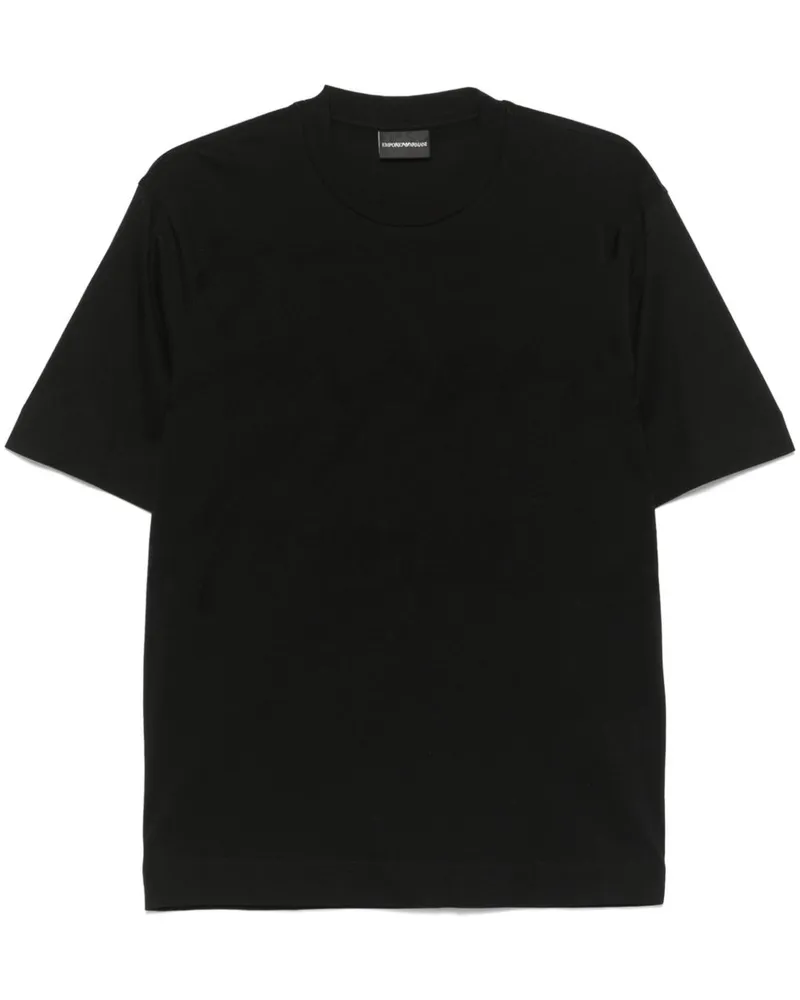 Emporio Armani Logo Baumwoll -T -Shirt Black