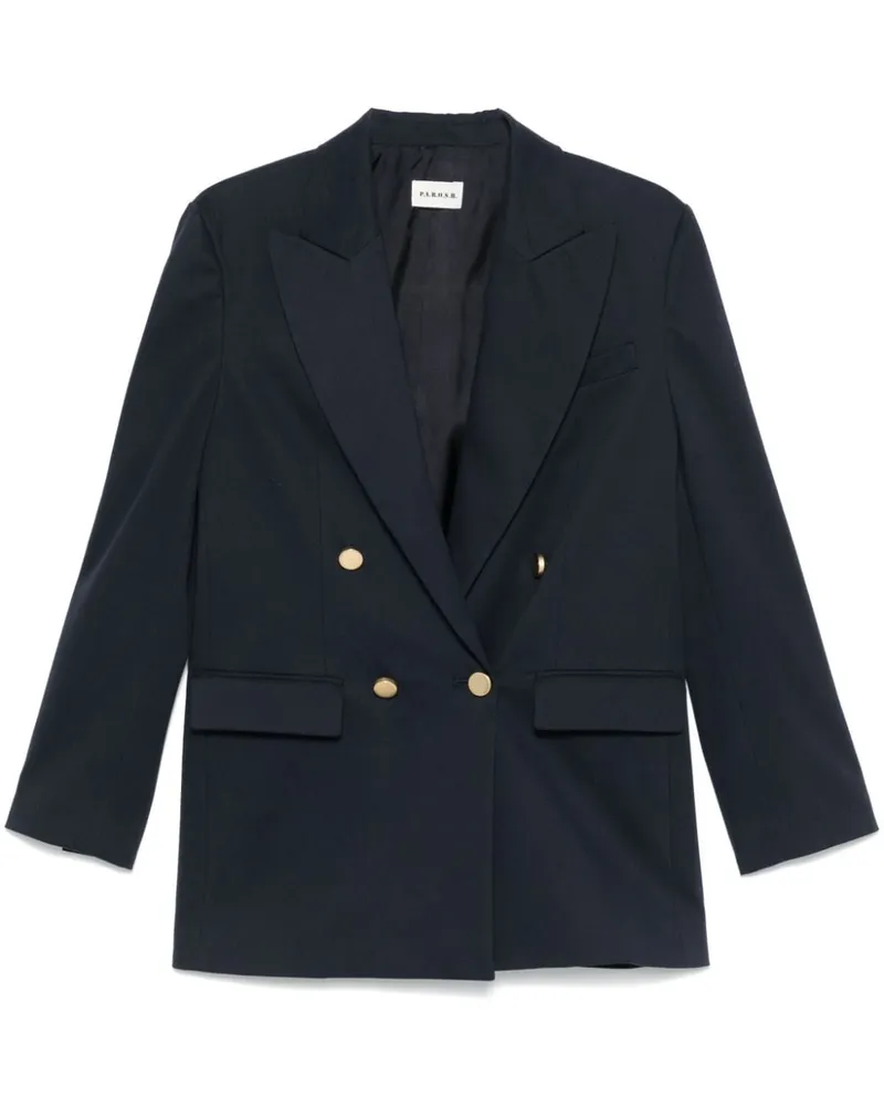 P.A.R.O.S.H. Crew Cotton Blend Blazer Jacke Blue