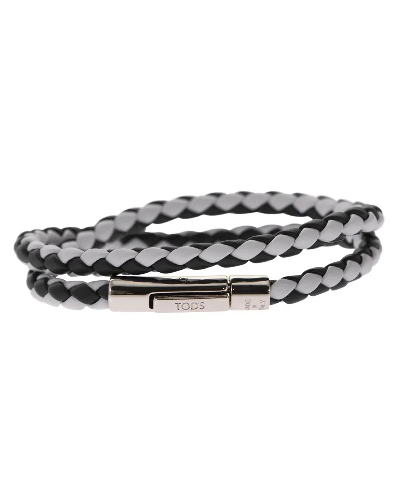 TOD'S My Colors 2 Drehen Sie Lederarmband Schwarz-weiss