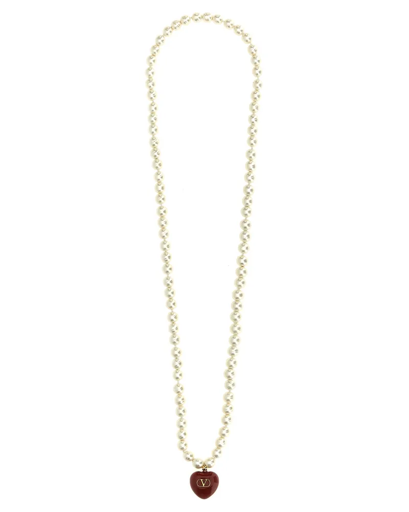 Valentino Garavani Valentino Garavani 'Coeur Royal' Halskette White