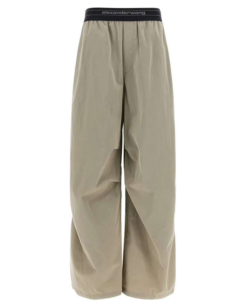 Alexander Wang Logo Elstic Hosen Gray