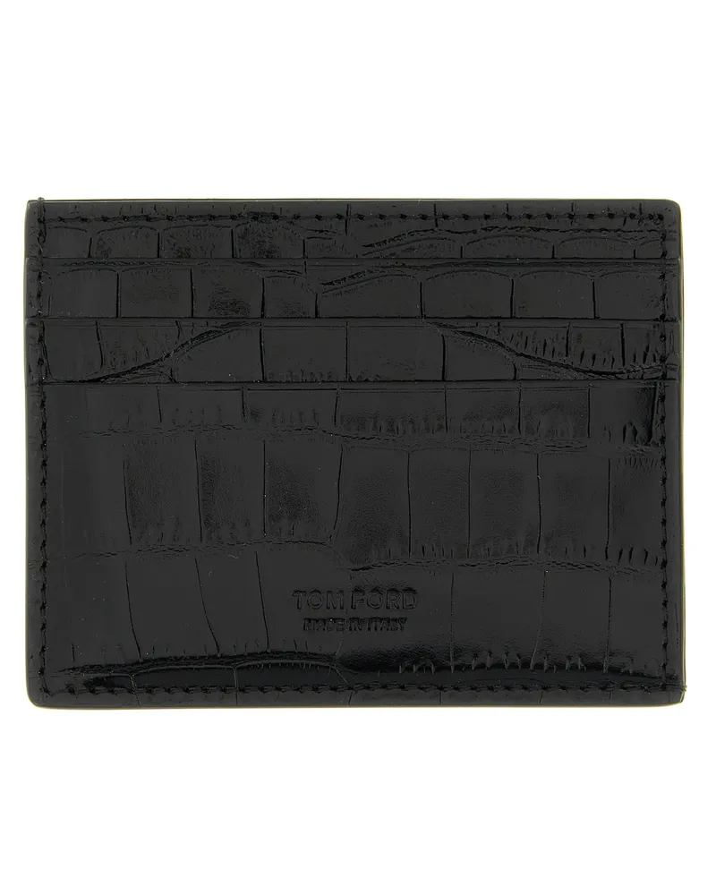 Tom Ford Kartenetui aus Krokodilleder Black