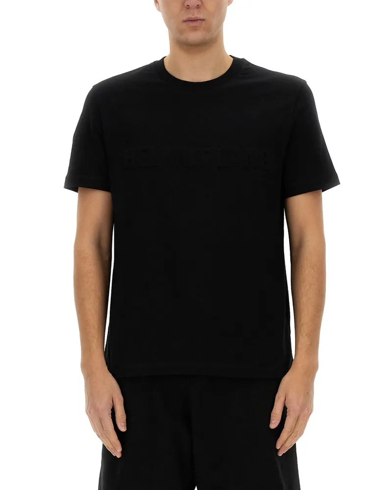 Helmut Lang geprägtes Logo T -Shirt Black