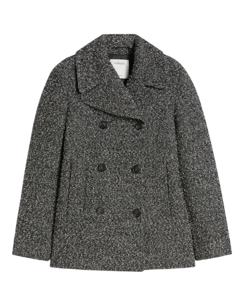 SPORTMAX Zweireihige Wolljacke Schwarz Nero
