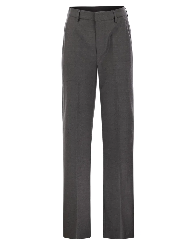 Dondup Janice breite Wollhose Grey