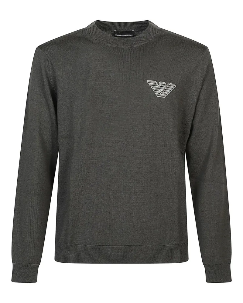 Emporio Armani Woll Crewneck -Jumper Black