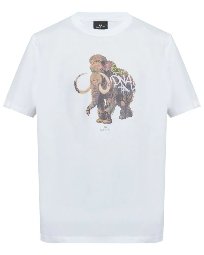 Paul Smith PS von Paul Smith Graffiti Mammoth Cotton T -Shirt White