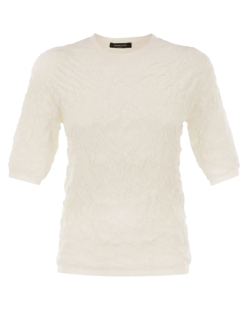Fabiana Filippi Slim-Fit-Pullover von  mit geprägtem Finish White