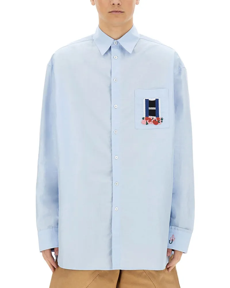 J.W.Anderson JW Anderson "Fenster" -Hemd Azure