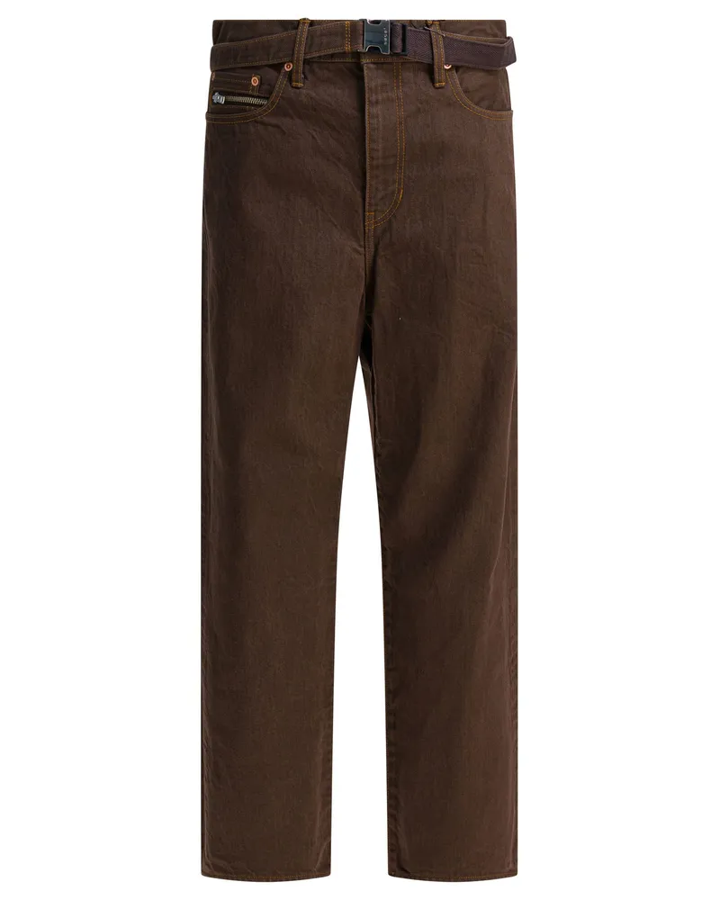 Sacai Jeans mit entspannter Passform Brown