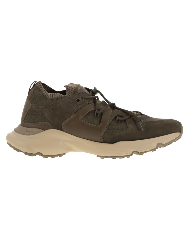 TOD'S Tod 's Leder- und technische Stoff -Turnschuhe Military
