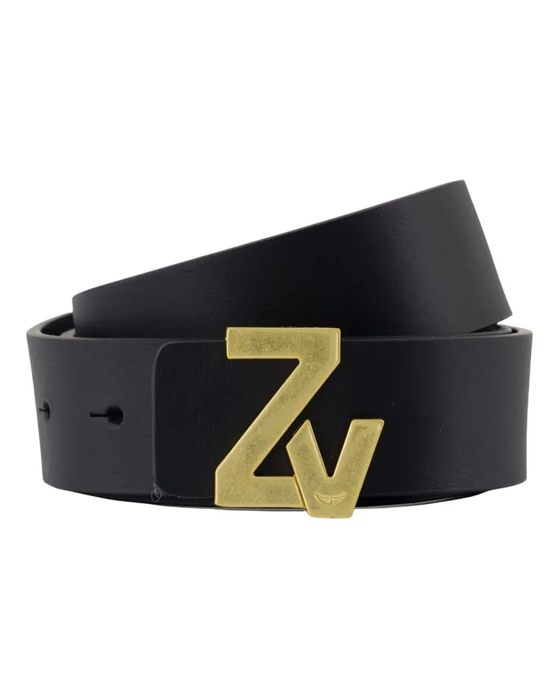 Zadig & Voltaire ZV Initiale Belt  Leder schwarz Black