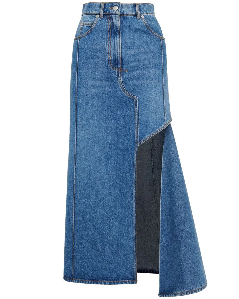 Alexander McQueen Alexander MC Königin Denim Midi Rock Blue