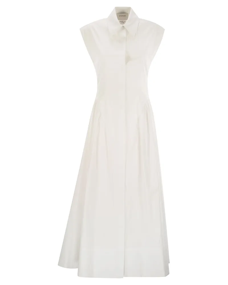 SPORTMAX Fabiana ärmellose Baumwollkleid White